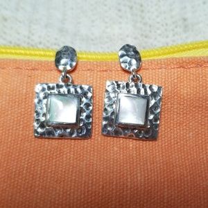 Sterling silver with mother of pearl drop earrings